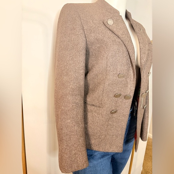 Vintage Brown Tweed Blazer with Notched Lapels - Picture 6 of 12